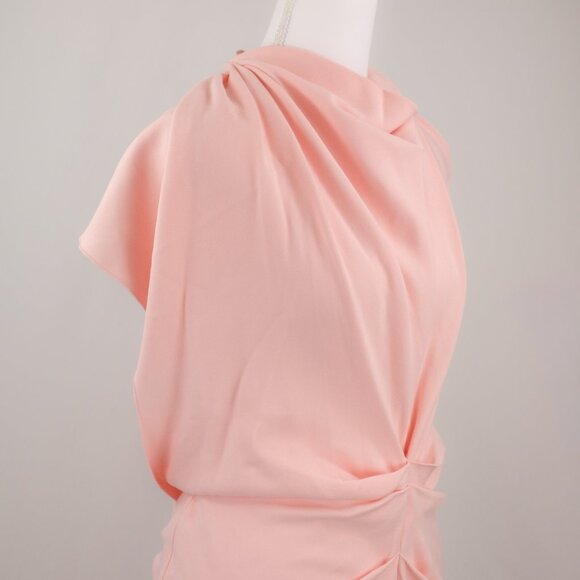 Victoria Beckham Draped Crepe Halterneck Midi Dress, Light Pink, Size US 6/IT 42 - Picture 5 of 10